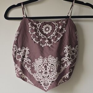 American Eagle Outfitters Brown Patterned Camisole Size S